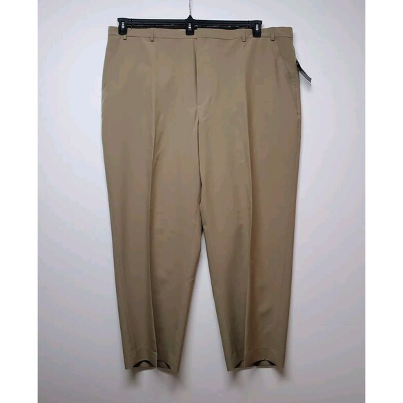 NWT Botany 500 Casual Dress Pants Size W50 Camel Flat Front by Haband $59 - Picture 10 of 16